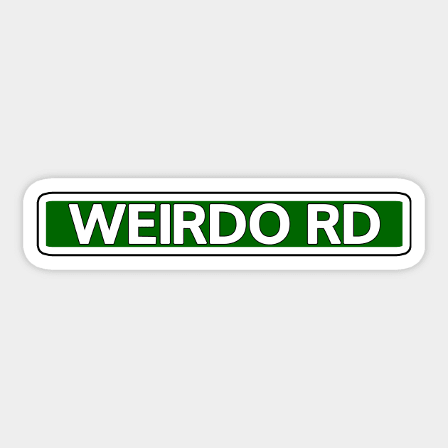 Weirdo Rd Street Sign Sticker by Mookle